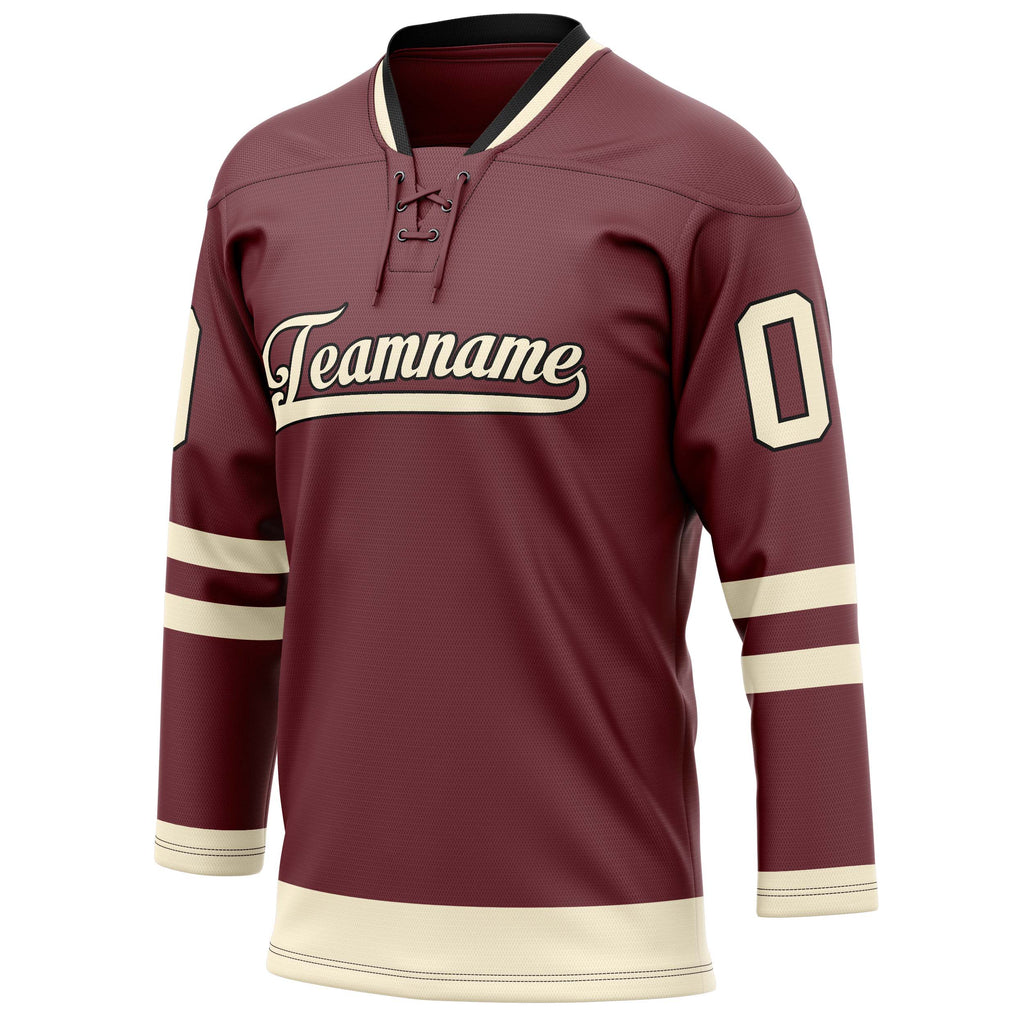 Personalized Brown & Cream Solid Colour Hockey Jersey