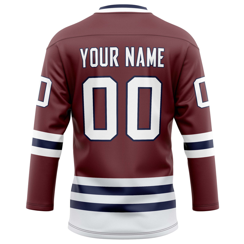 Personalized Brown & White Solid Colour Hockey Jersey