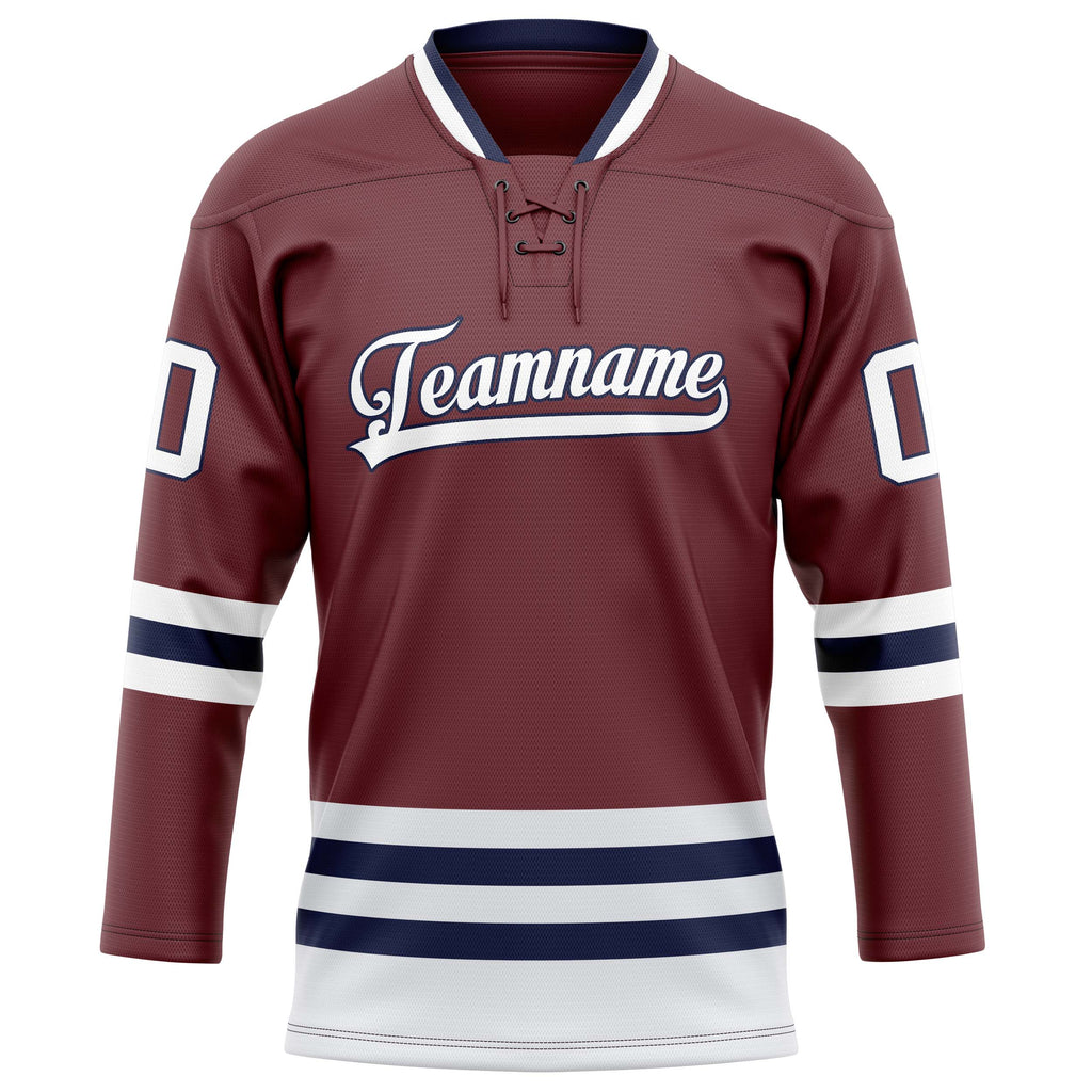 Personalized Brown & White Solid Colour Hockey Jersey