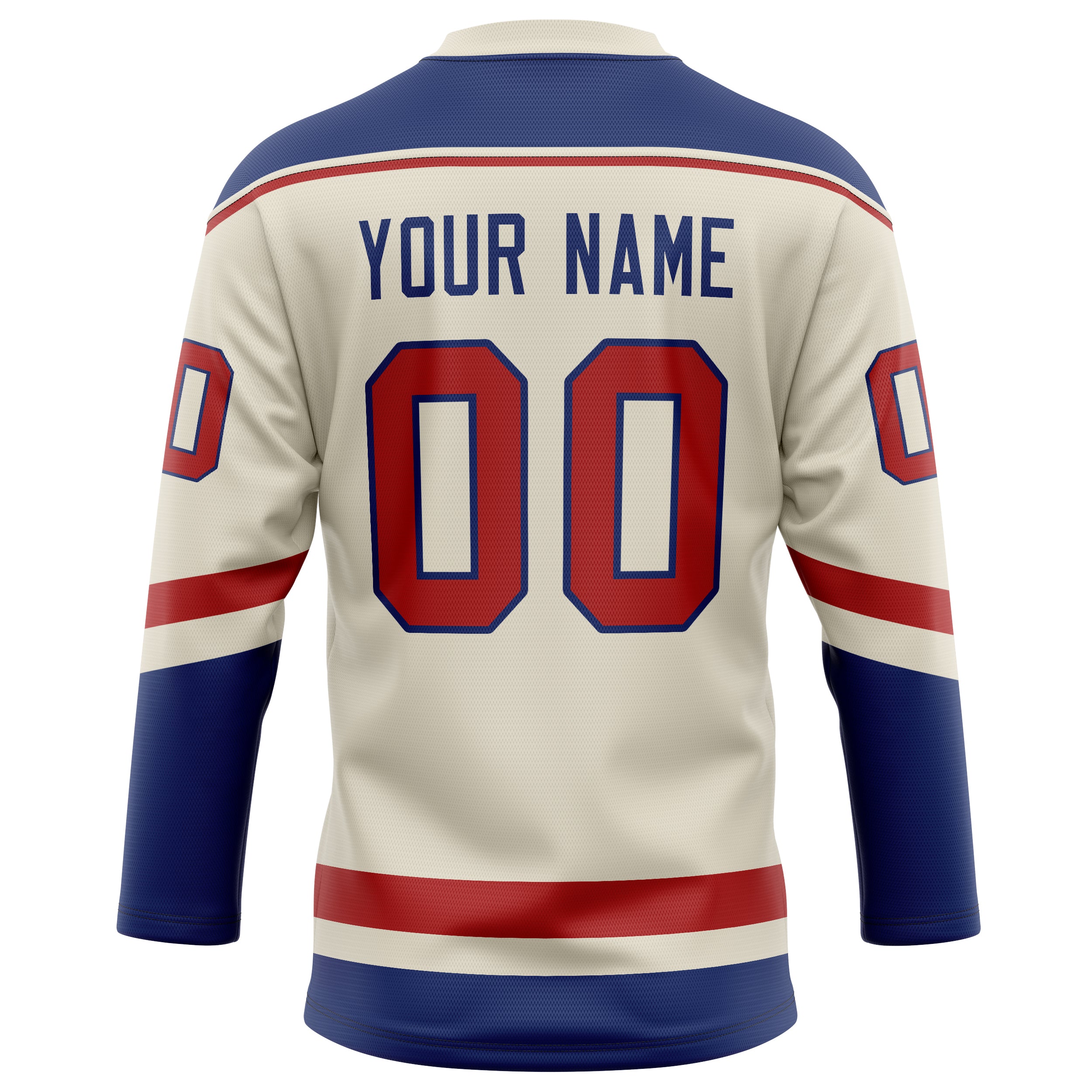 Personalized Cream & Royal Solid Colour Hockey Jersey