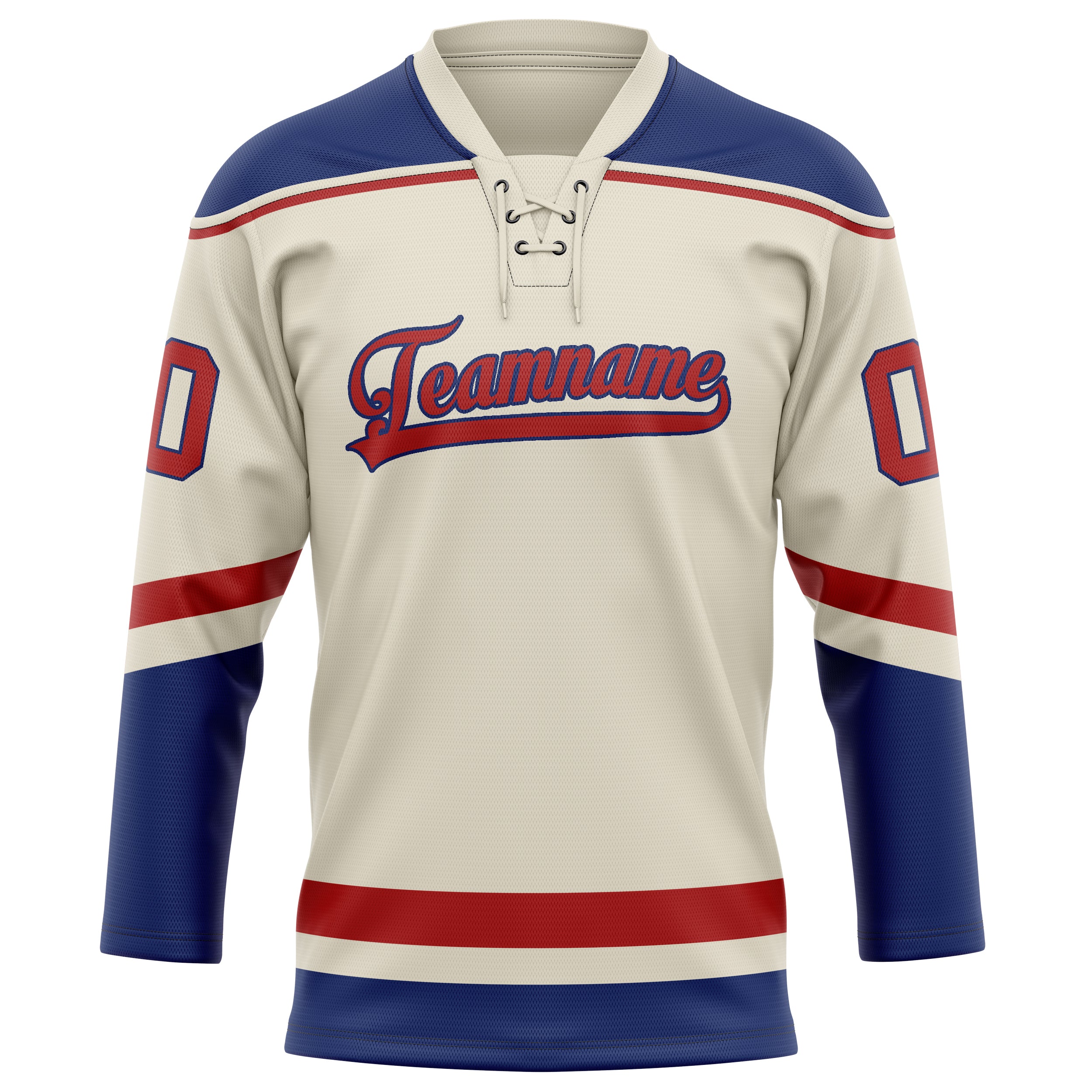 Personalized Cream & Royal Solid Colour Hockey Jersey