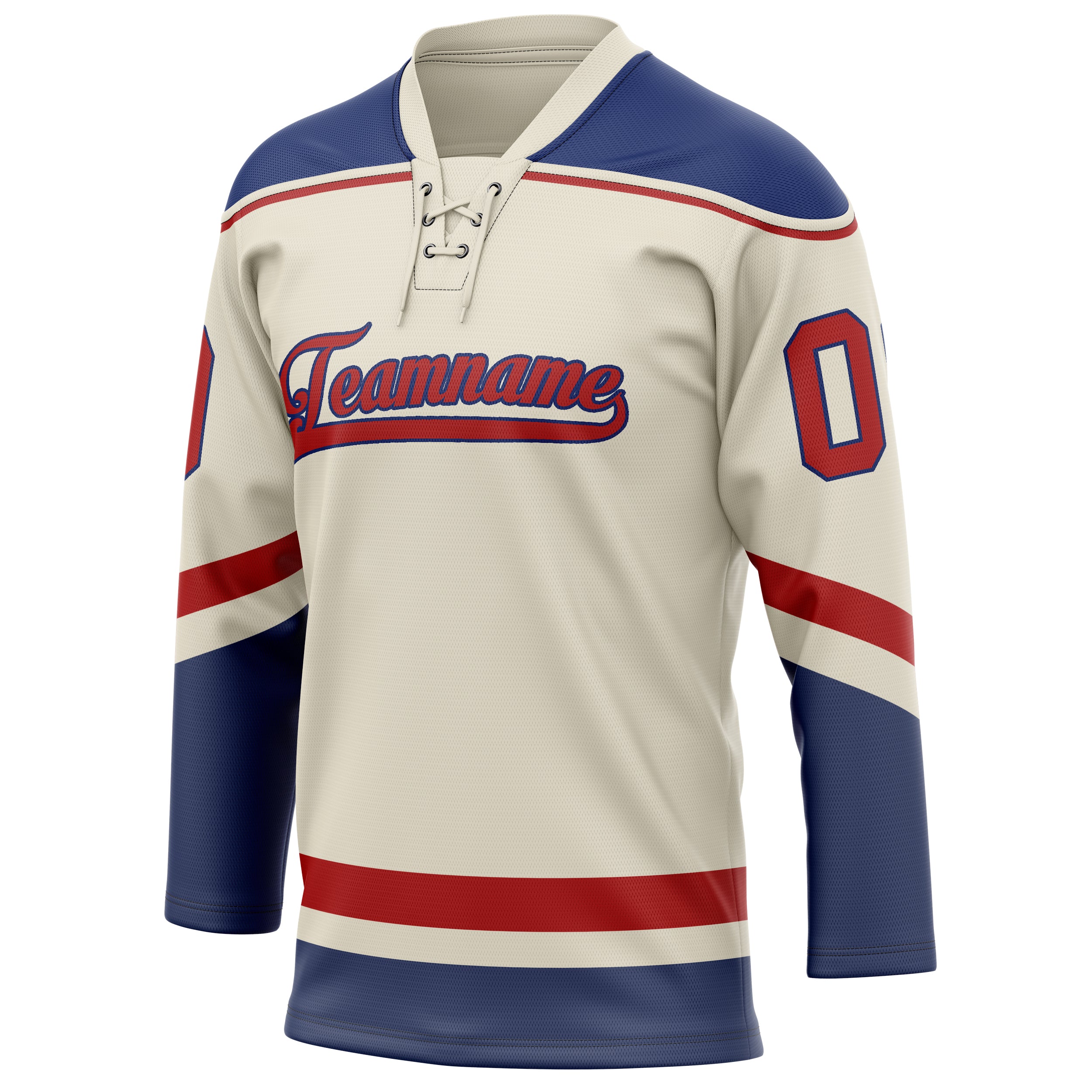 Personalized Cream & Royal Solid Colour Hockey Jersey