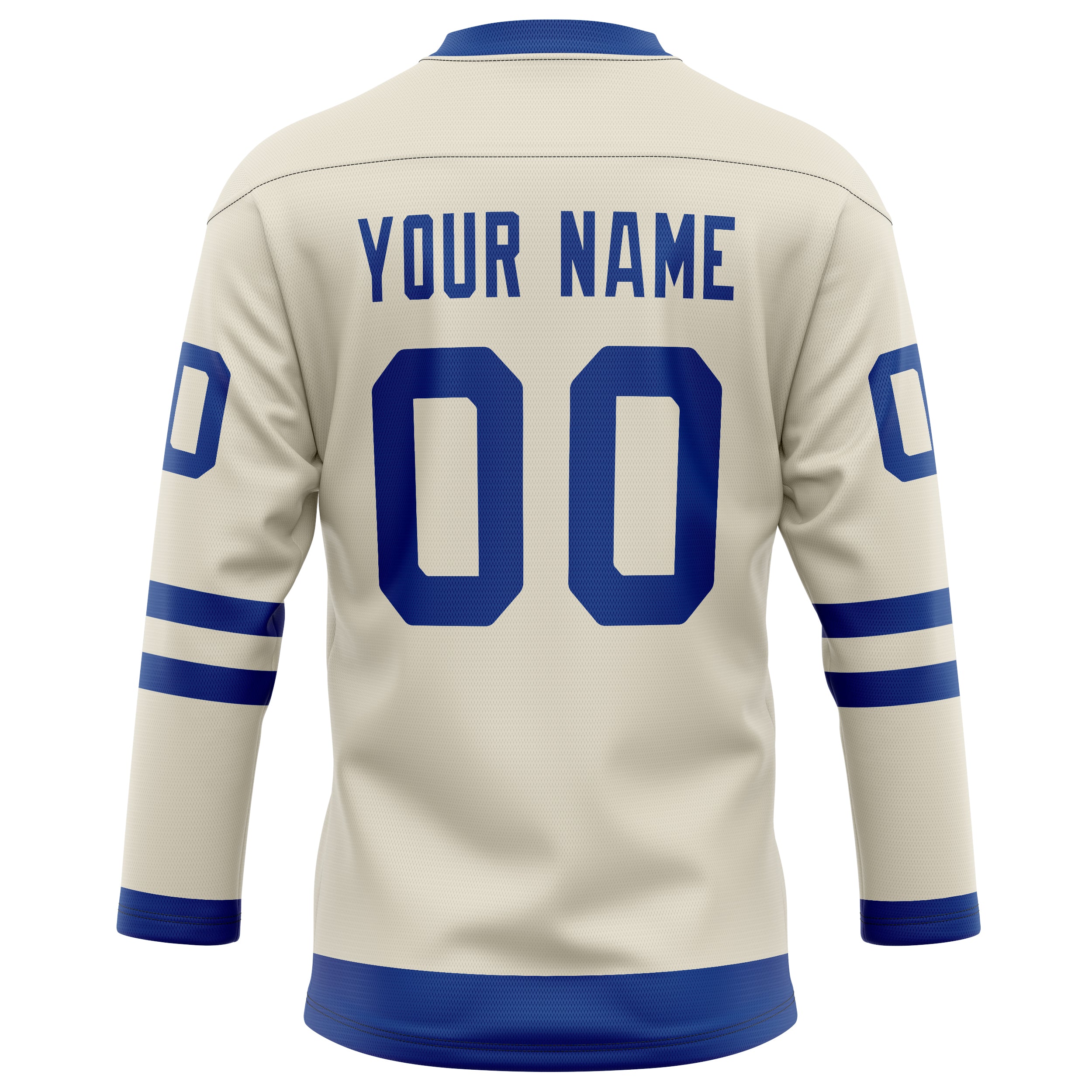 Personalized Cream & Royal Solid Colour Hockey Jersey
