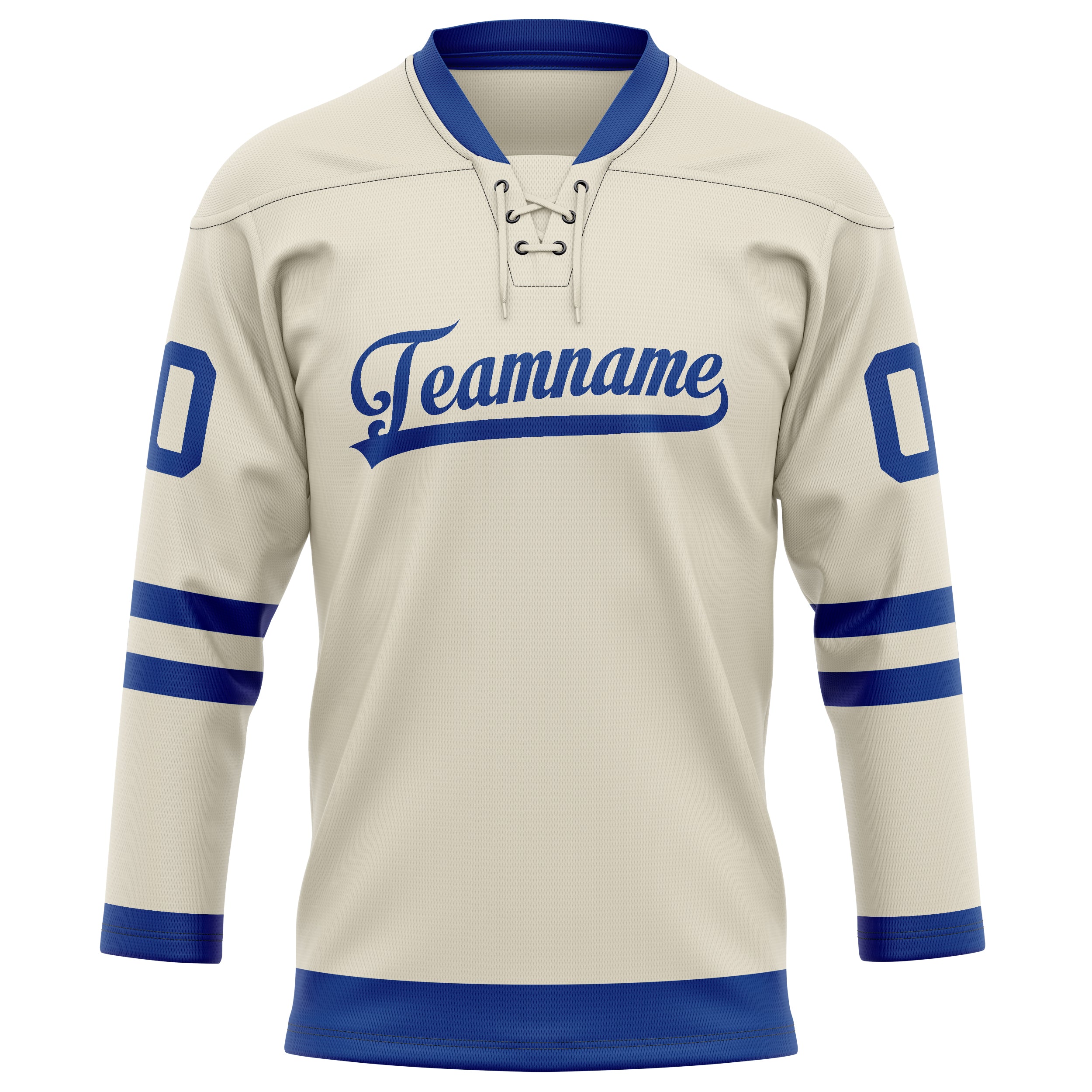 Personalized Cream & Royal Solid Colour Hockey Jersey