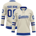 Personalized Cream & Royal Solid Colour Hockey Jersey