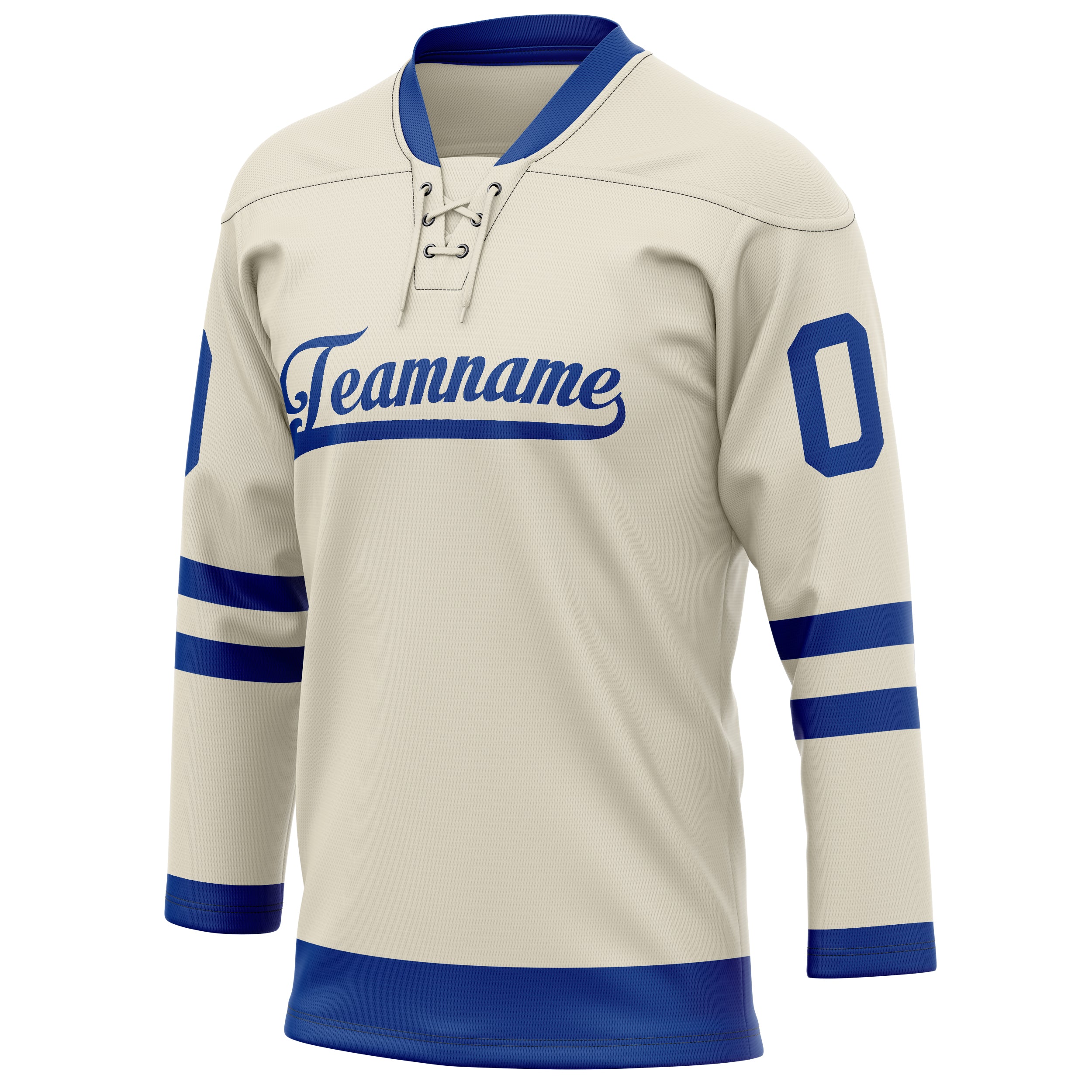 Personalized Cream & Royal Solid Colour Hockey Jersey