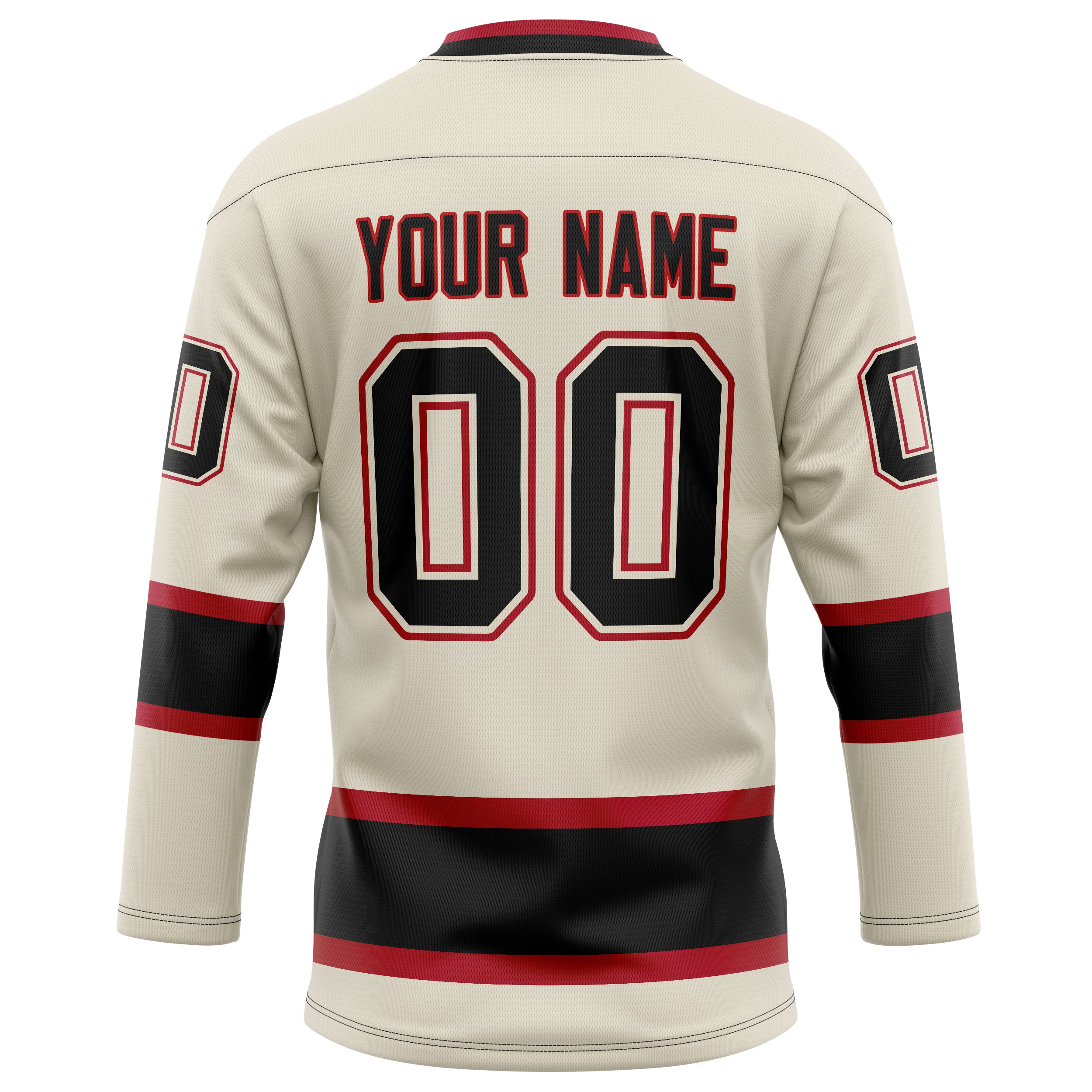 Personalized Cream & Black Solid Colour Hockey Jersey