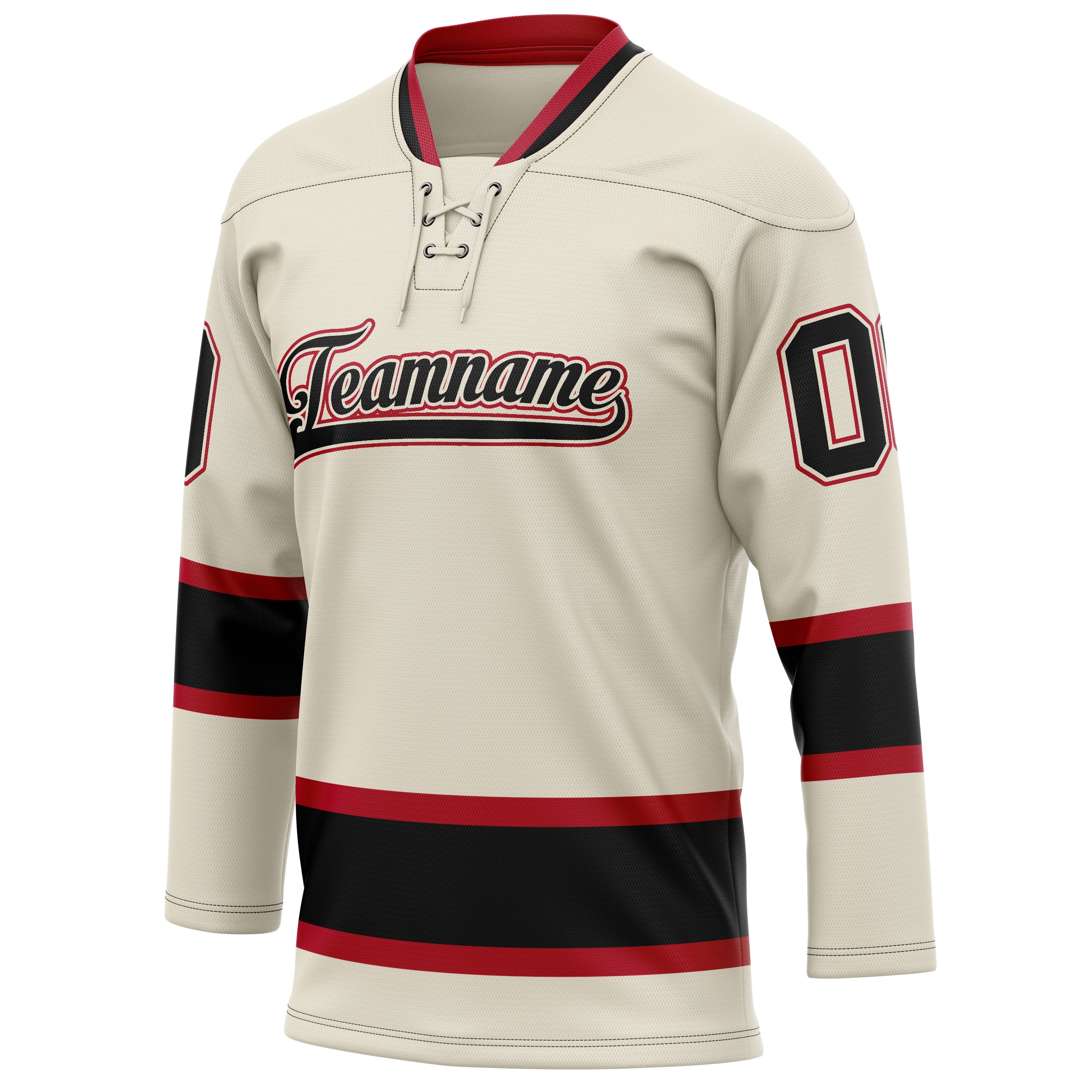 Personalized Cream & Black Solid Colour Hockey Jersey