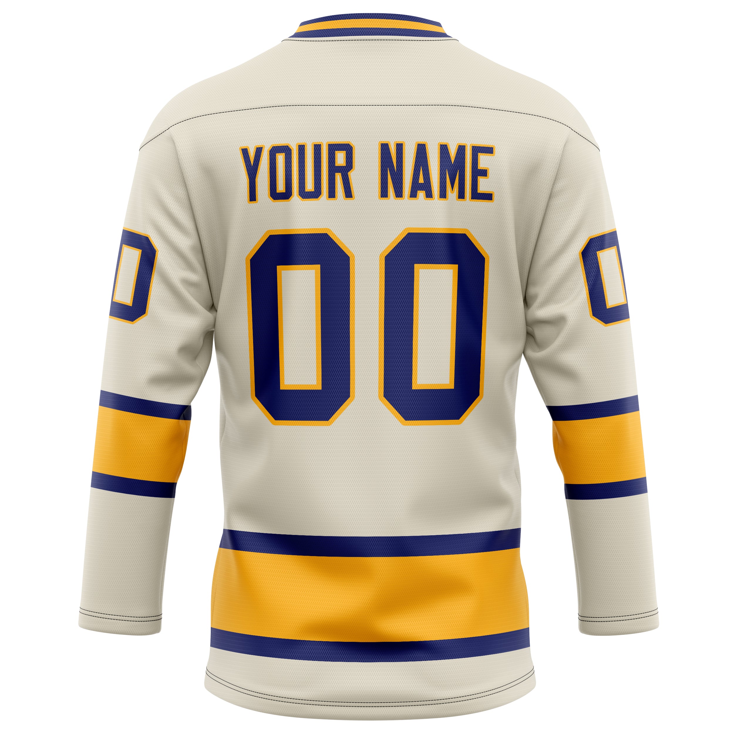 Personalized Cream & Gold Solid Colour Hockey Jersey