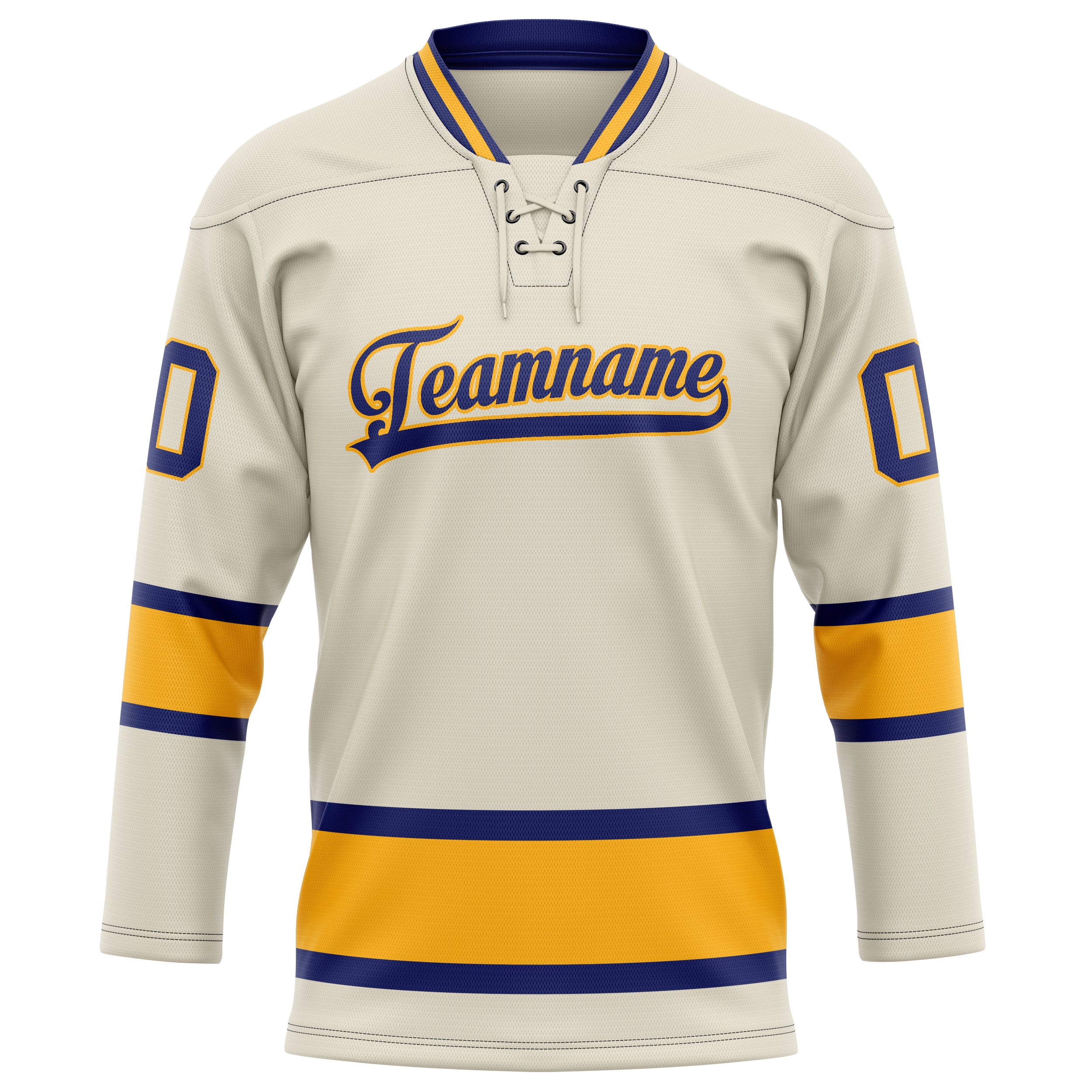 Personalized Cream & Gold Solid Colour Hockey Jersey