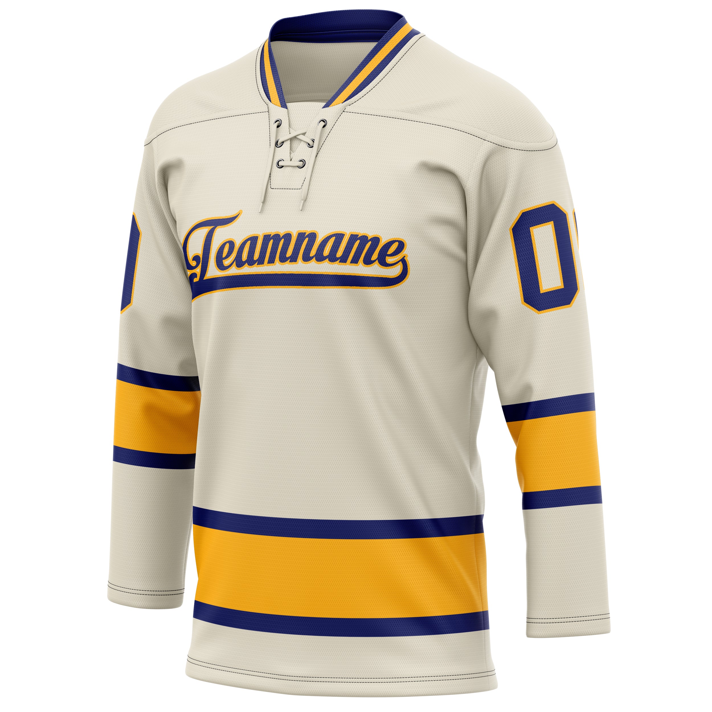 Personalized Cream & Gold Solid Colour Hockey Jersey