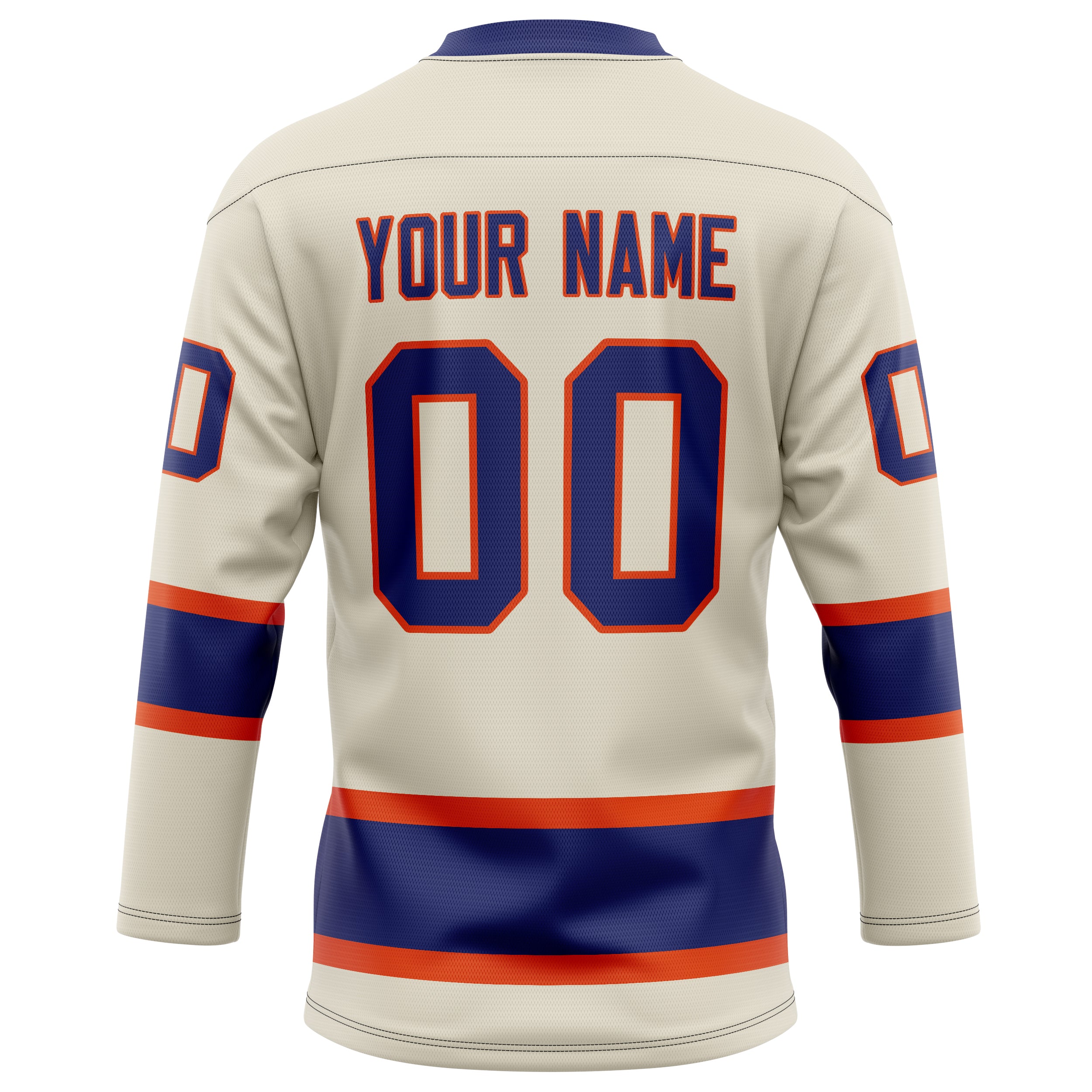 Personalized Cream & Navy Solid Colour Hockey Jersey