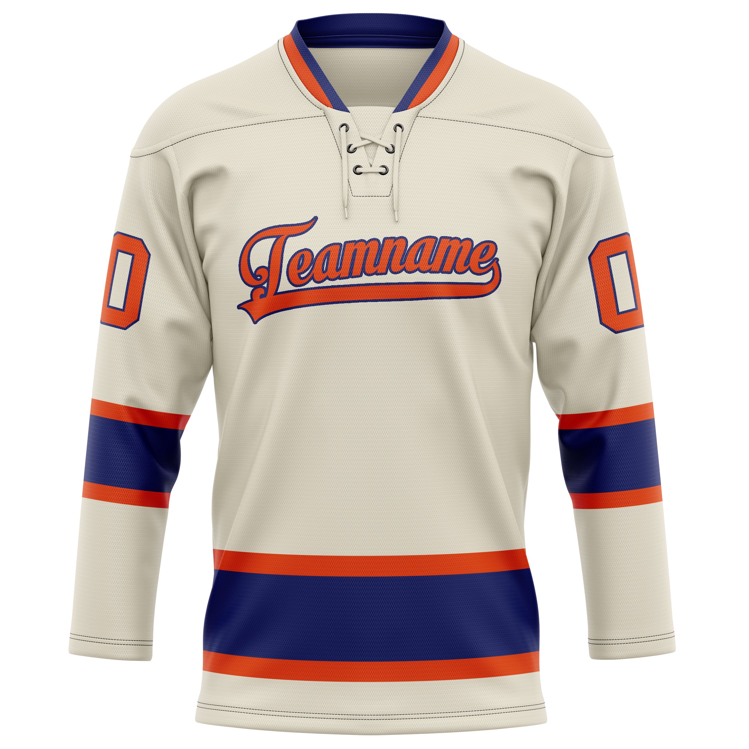 Personalized Cream & Red Solid Colour Hockey Jersey