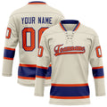 Personalized Cream & Red Solid Colour Hockey Jersey