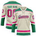 Personalized Cream & Pink Solid Colour Hockey Jersey