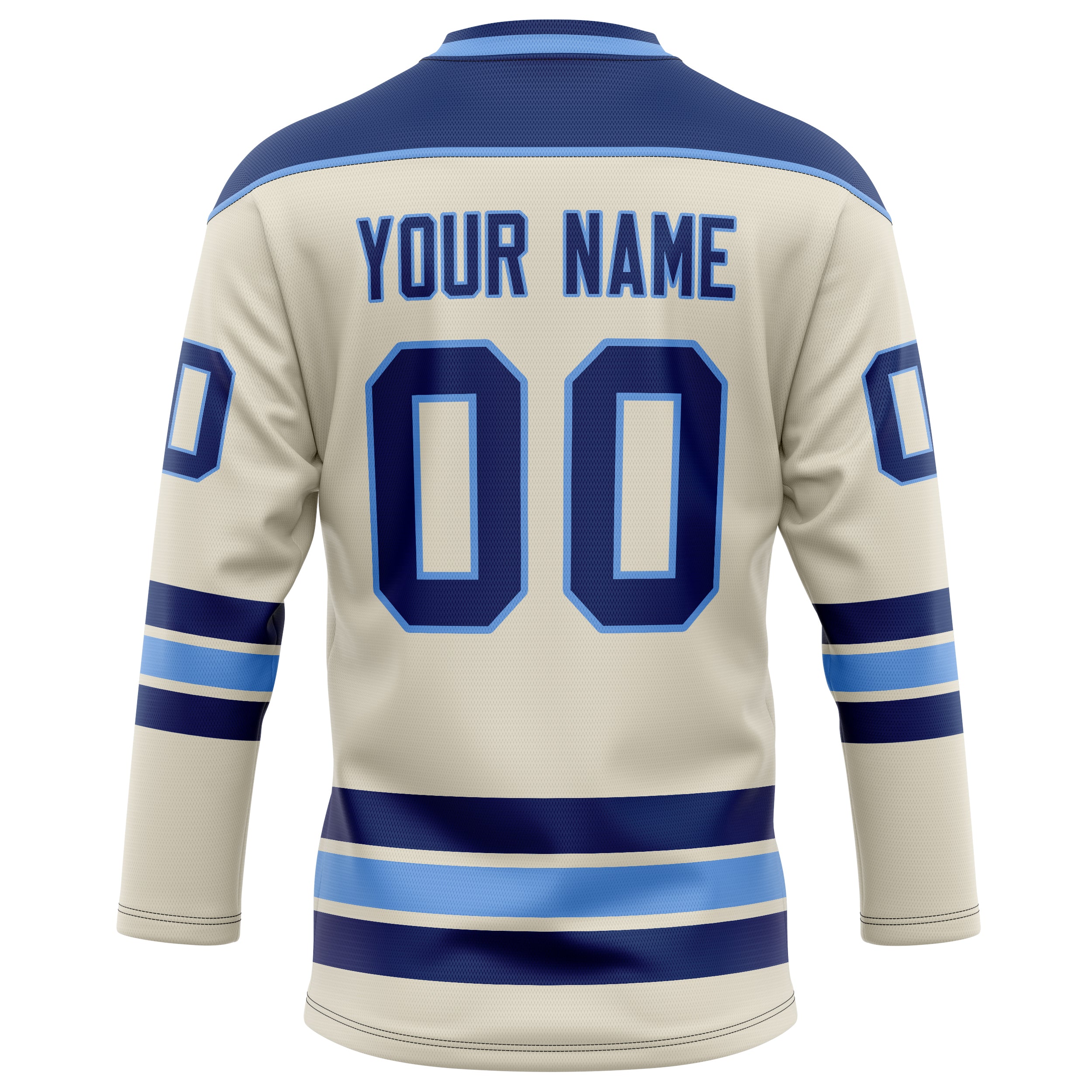 Personalized Cream & Navy Solid Colour Hockey Jersey