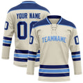Personalized Cream & Navy Solid Colour Hockey Jersey