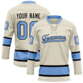 Personalized Cream & Light Blue Solid Colour Hockey Jersey