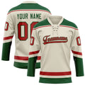 Personalized Cream & Red Solid Colour Hockey Jersey