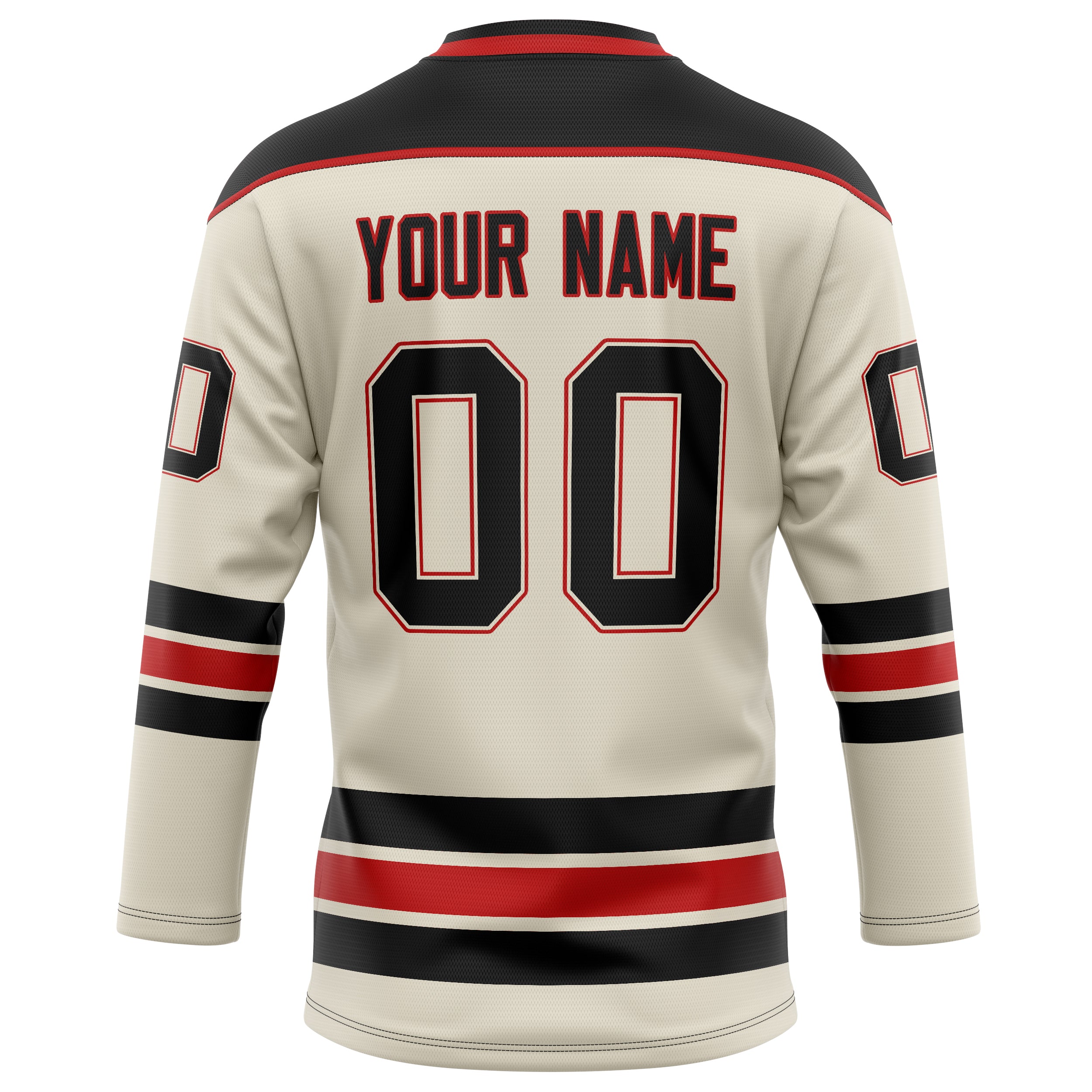 Personalized Cream & Black Solid Colour Hockey Jersey