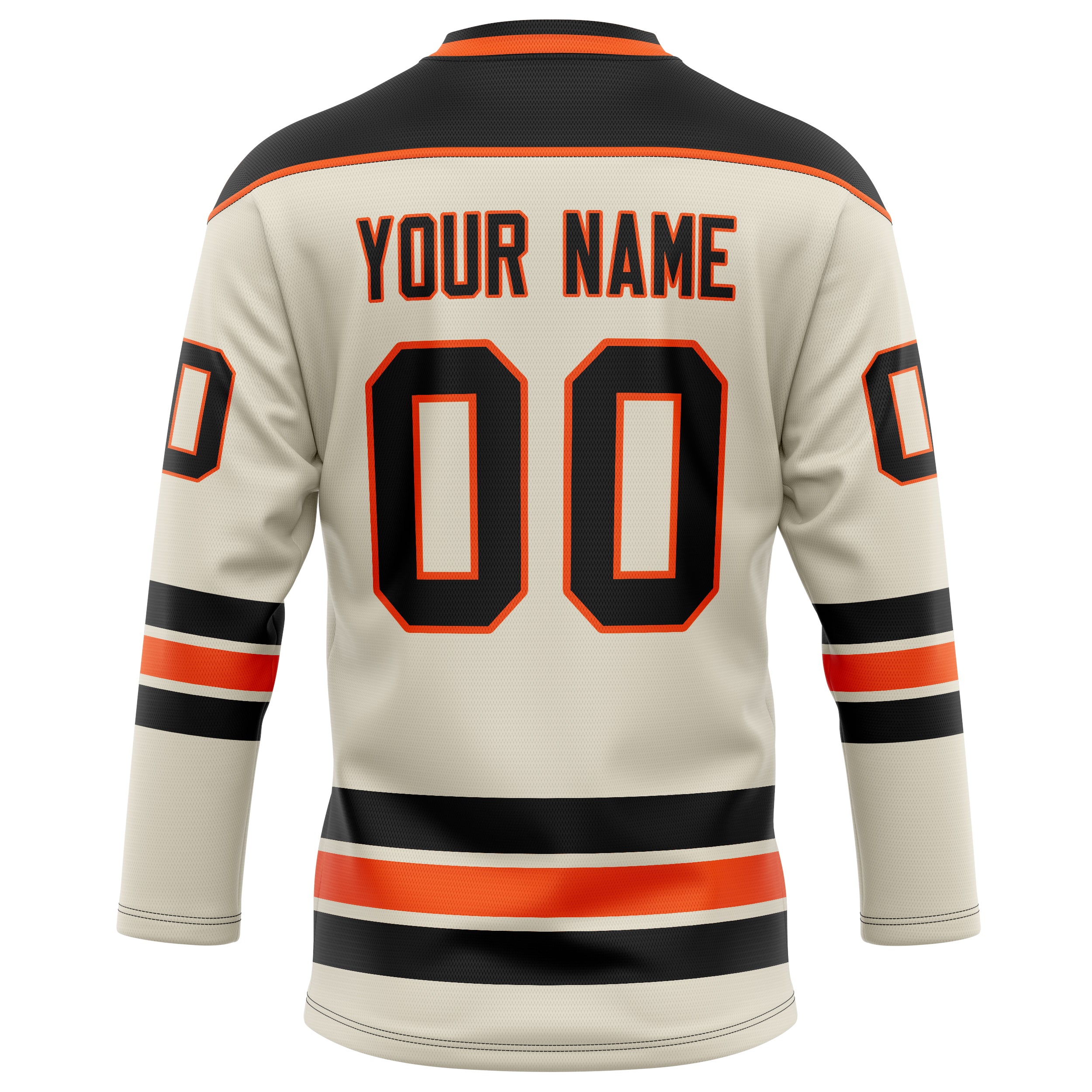 Personalized Cream & Black Solid Colour Hockey Jersey