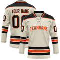 Personalized Cream & Black Solid Colour Hockey Jersey