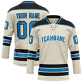 Personalized Cream & Blue Solid Colour Hockey Jersey