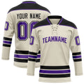 Personalized Cream & Purple Solid Colour Hockey Jersey