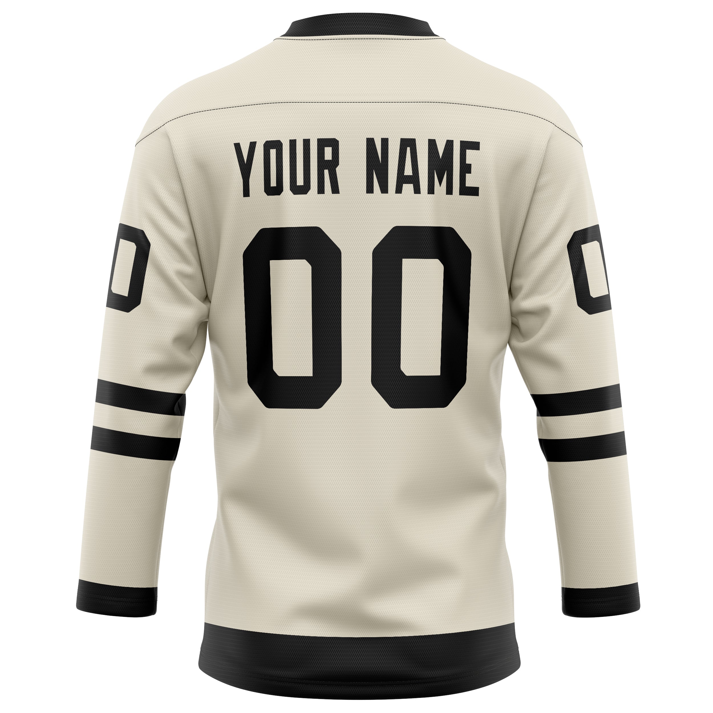 Personalized Cream & Black Solid Colour Hockey Jersey