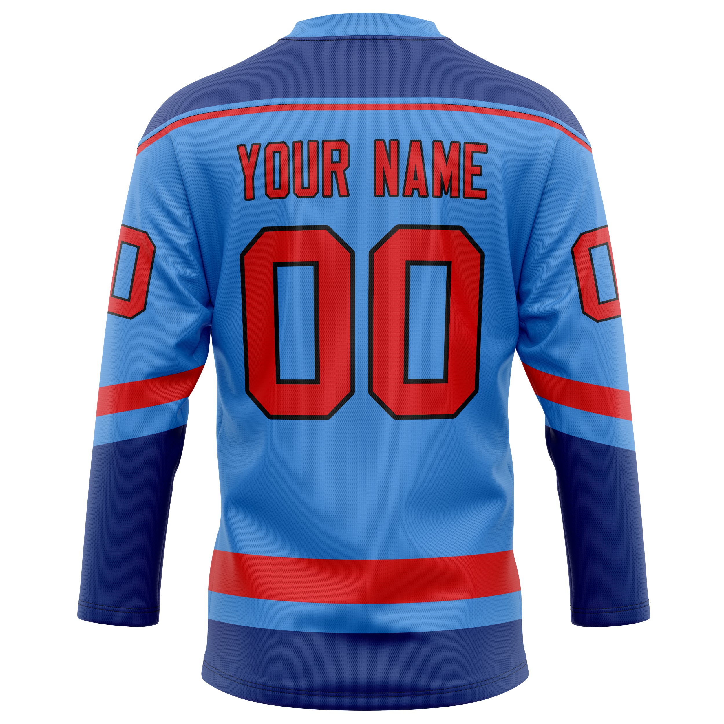 Personalized Electric & Blue Red Solid Colour Hockey Jersey