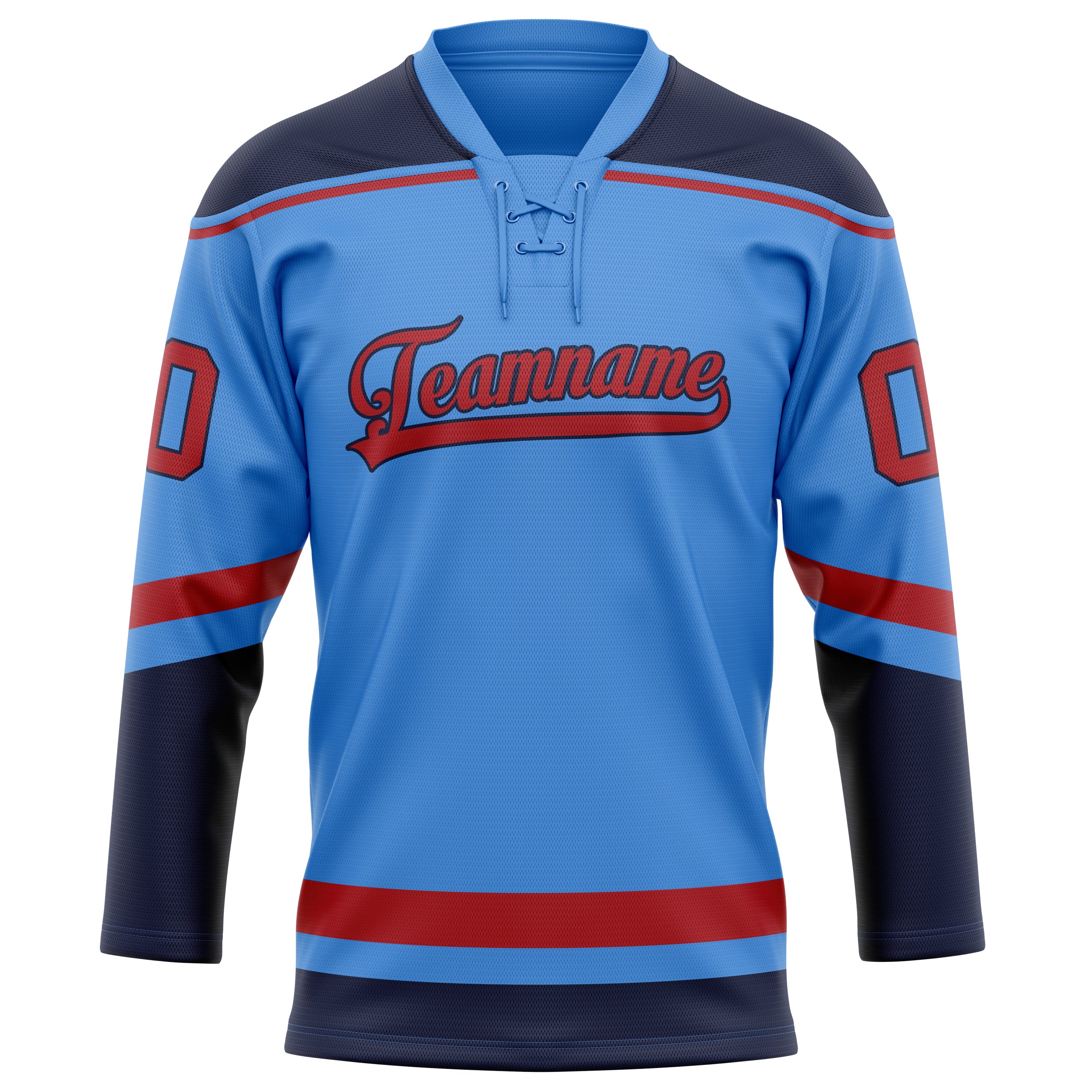 Personalized Electric & Blue Red Solid Colour Hockey Jersey