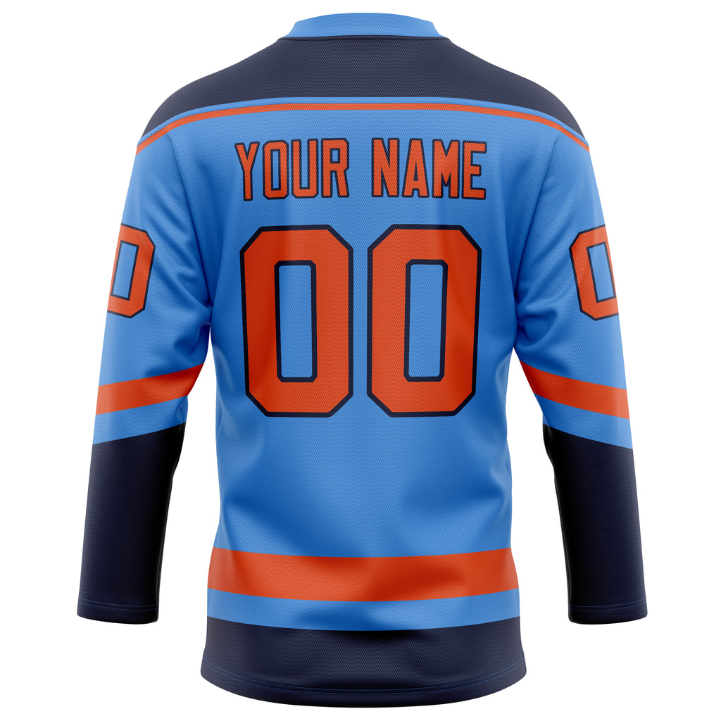 Personalized Electric & Blue Red Solid Colour Hockey Jersey