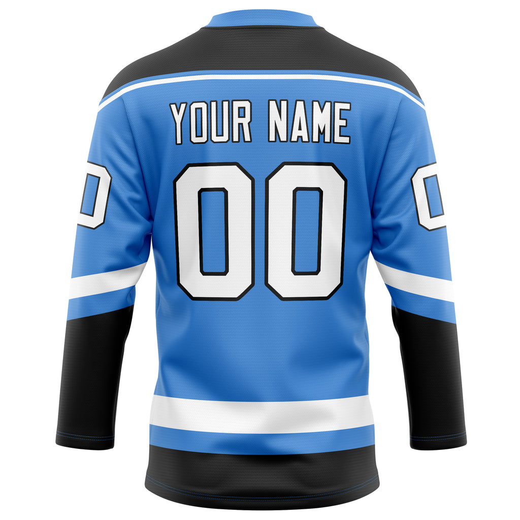 Personalized Electric & Blue White Solid Colour Hockey Jersey