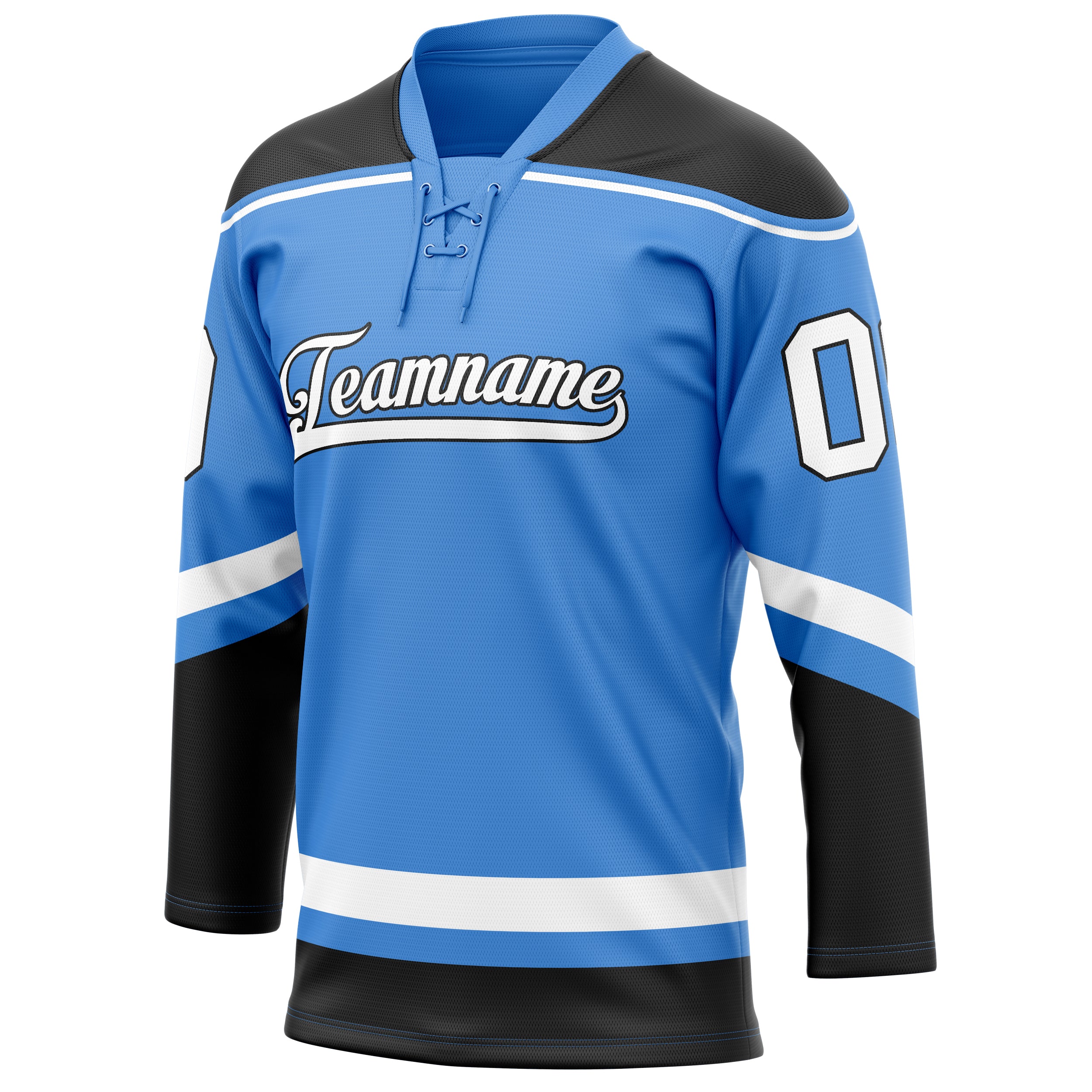 Personalized Electric & Blue White Solid Colour Hockey Jersey