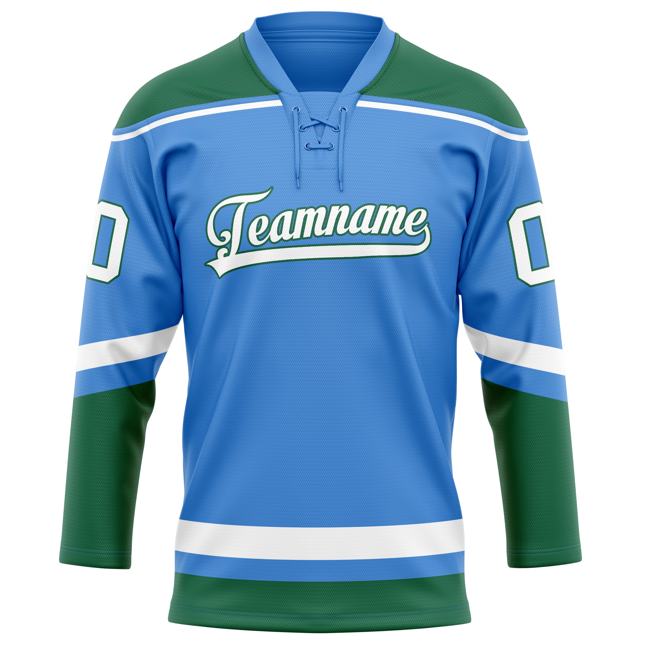 Personalized Electric & Blue Kelly Green Solid Colour Hockey Jersey