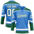 Personalized Electric & Blue Kelly Green Solid Colour Hockey Jersey