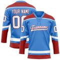 Personalized Electric & Blue Red Solid Colour Hockey Jersey
