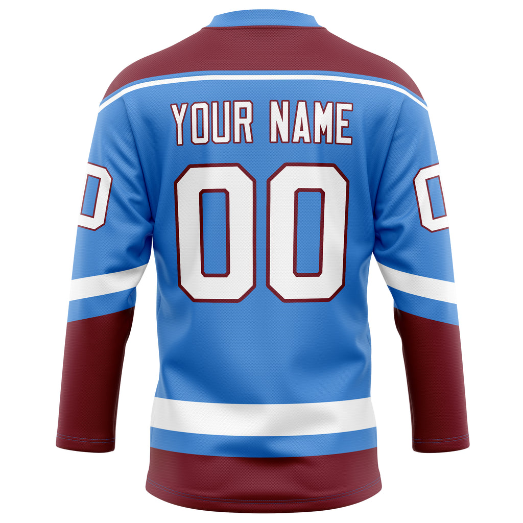 Personalized Electric & Blue Crimson Solid Colour Hockey Jersey