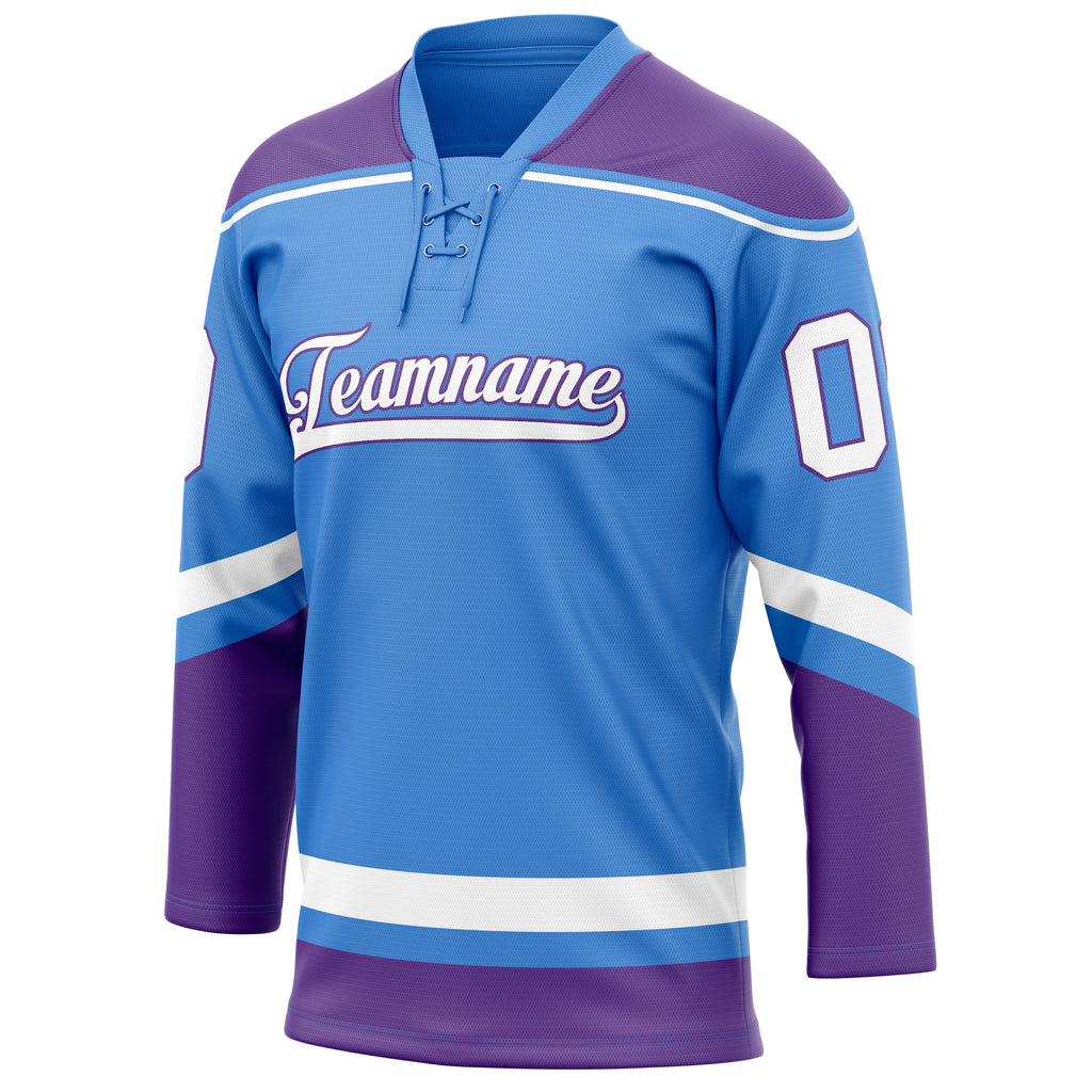 Personalized Electric & Blue Purple Solid Colour Hockey Jersey
