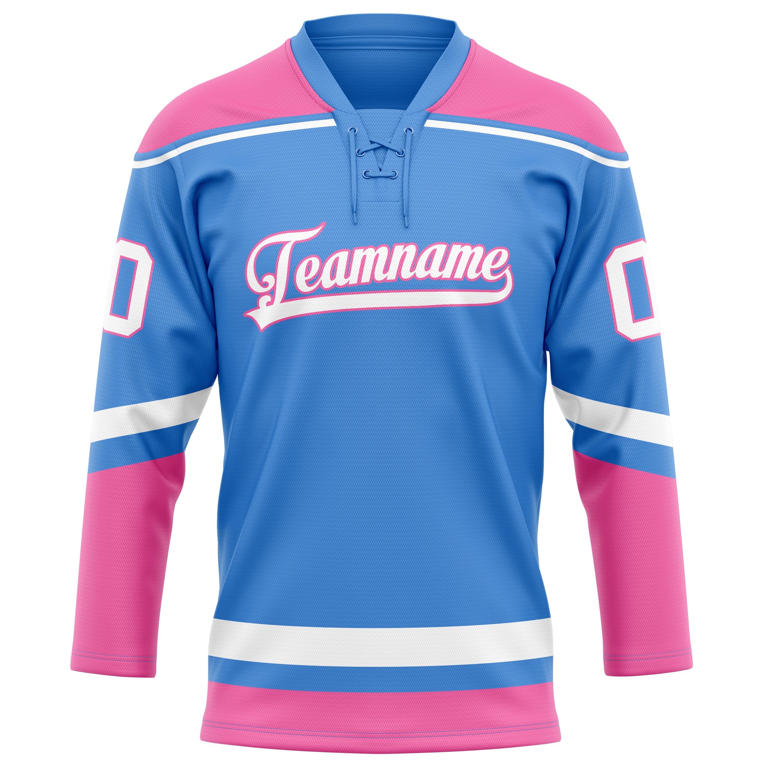 Personalized Electric & Blue Pink Solid Colour Hockey Jersey