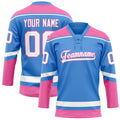 Personalized Electric & Blue Pink Solid Colour Hockey Jersey
