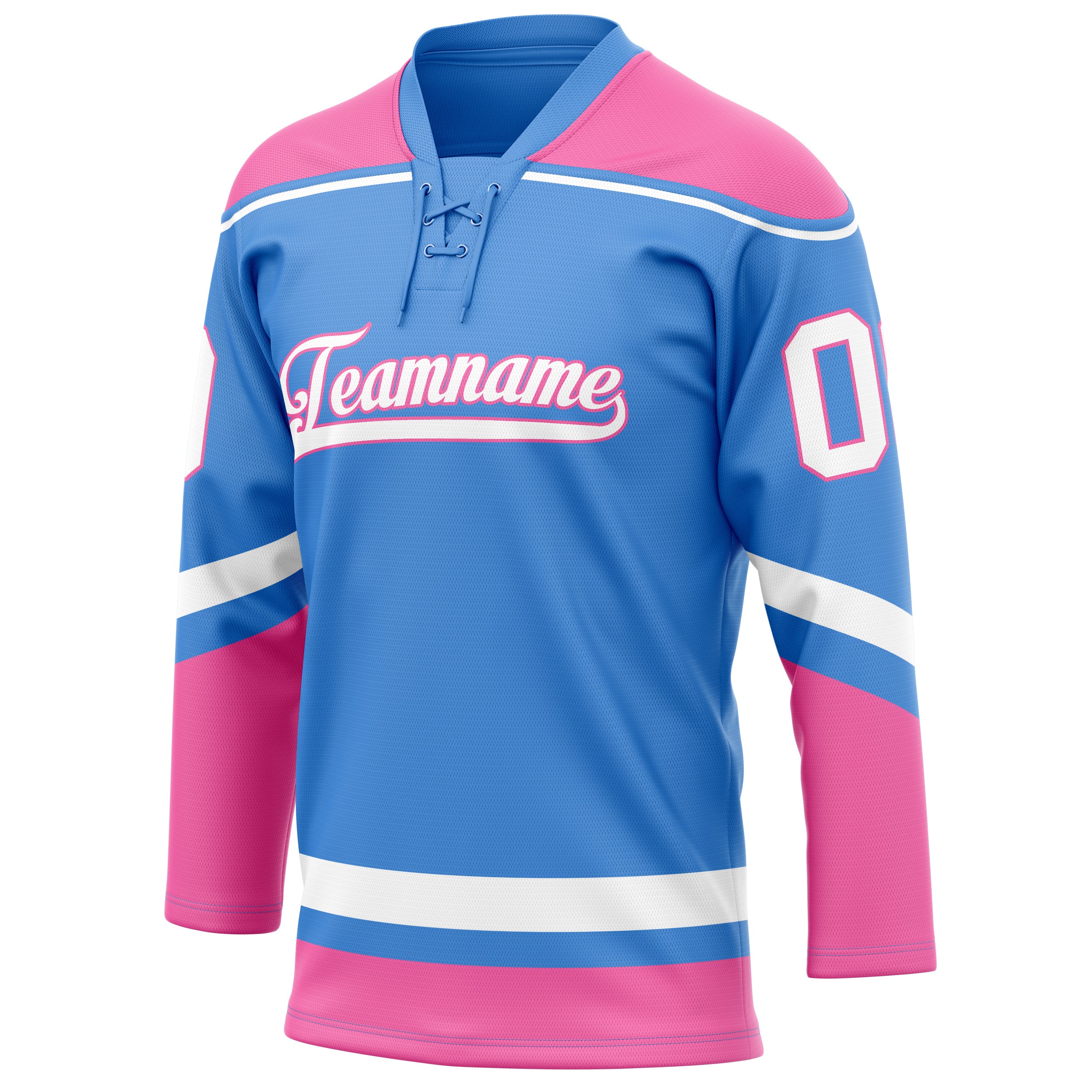 Personalized Electric & Blue Pink Solid Colour Hockey Jersey