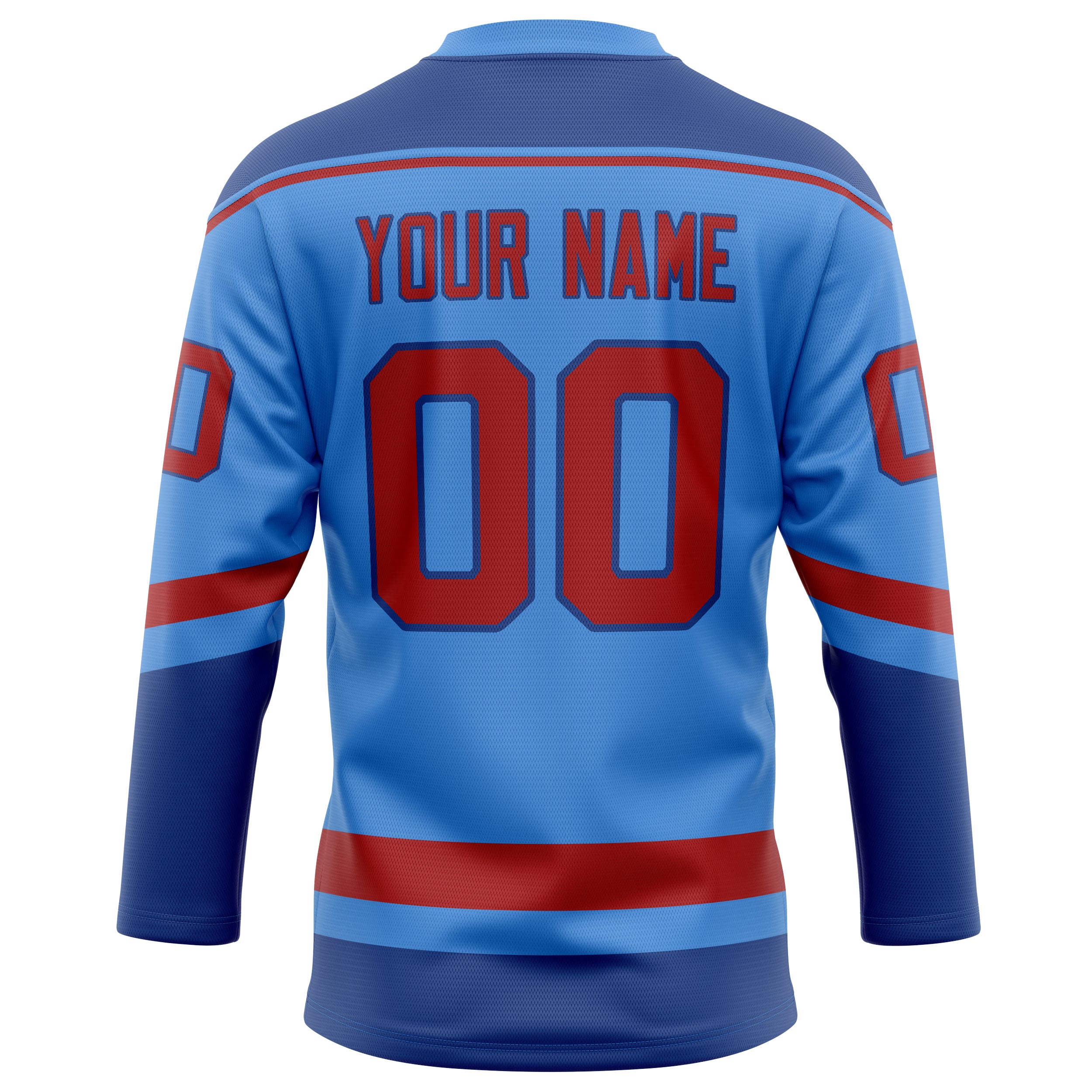Personalized Electric & Blue Red Solid Colour Hockey Jersey