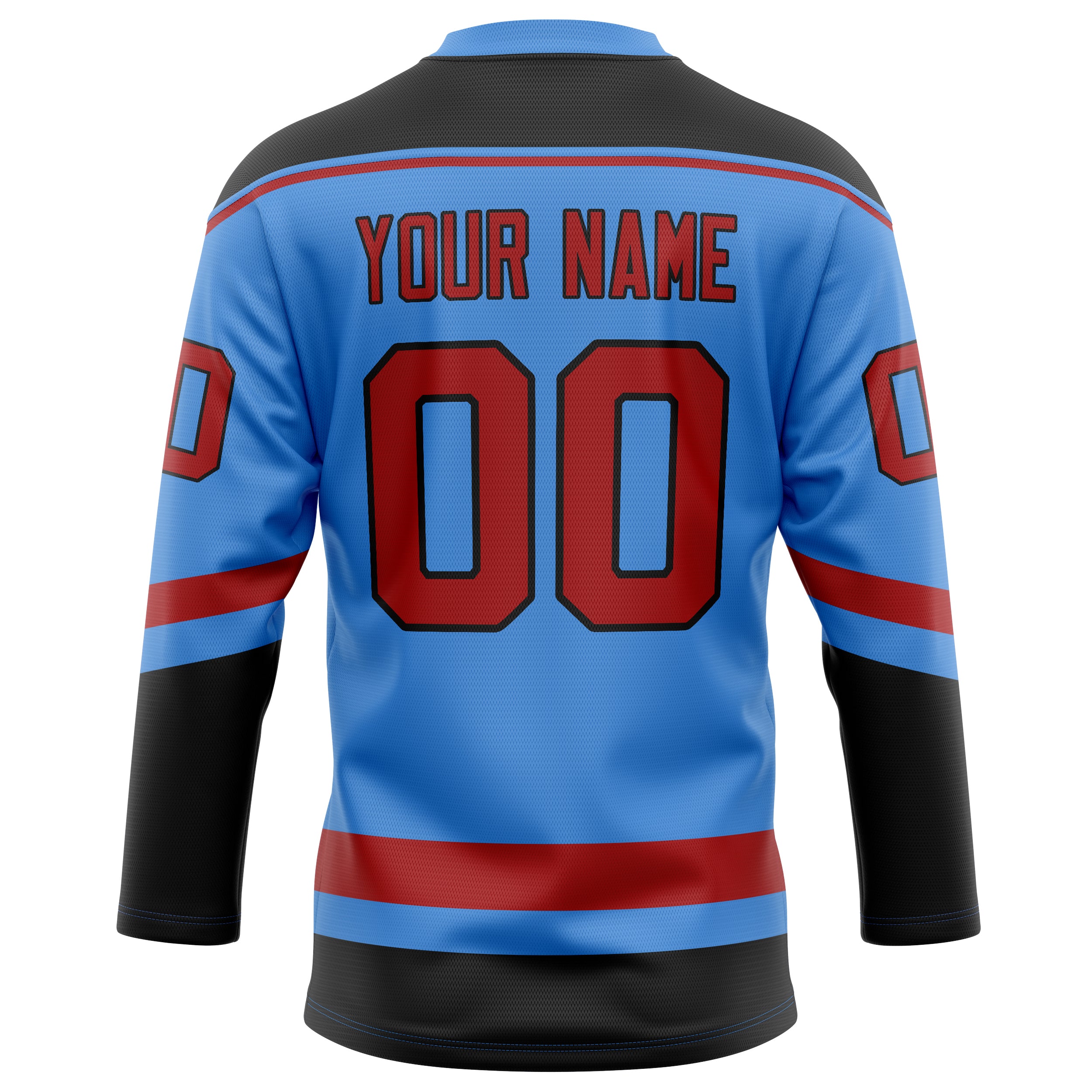 Personalized Electric & Blue Red Solid Colour Hockey Jersey