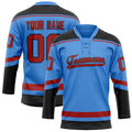 Personalized Electric & Blue Red Solid Colour Hockey Jersey
