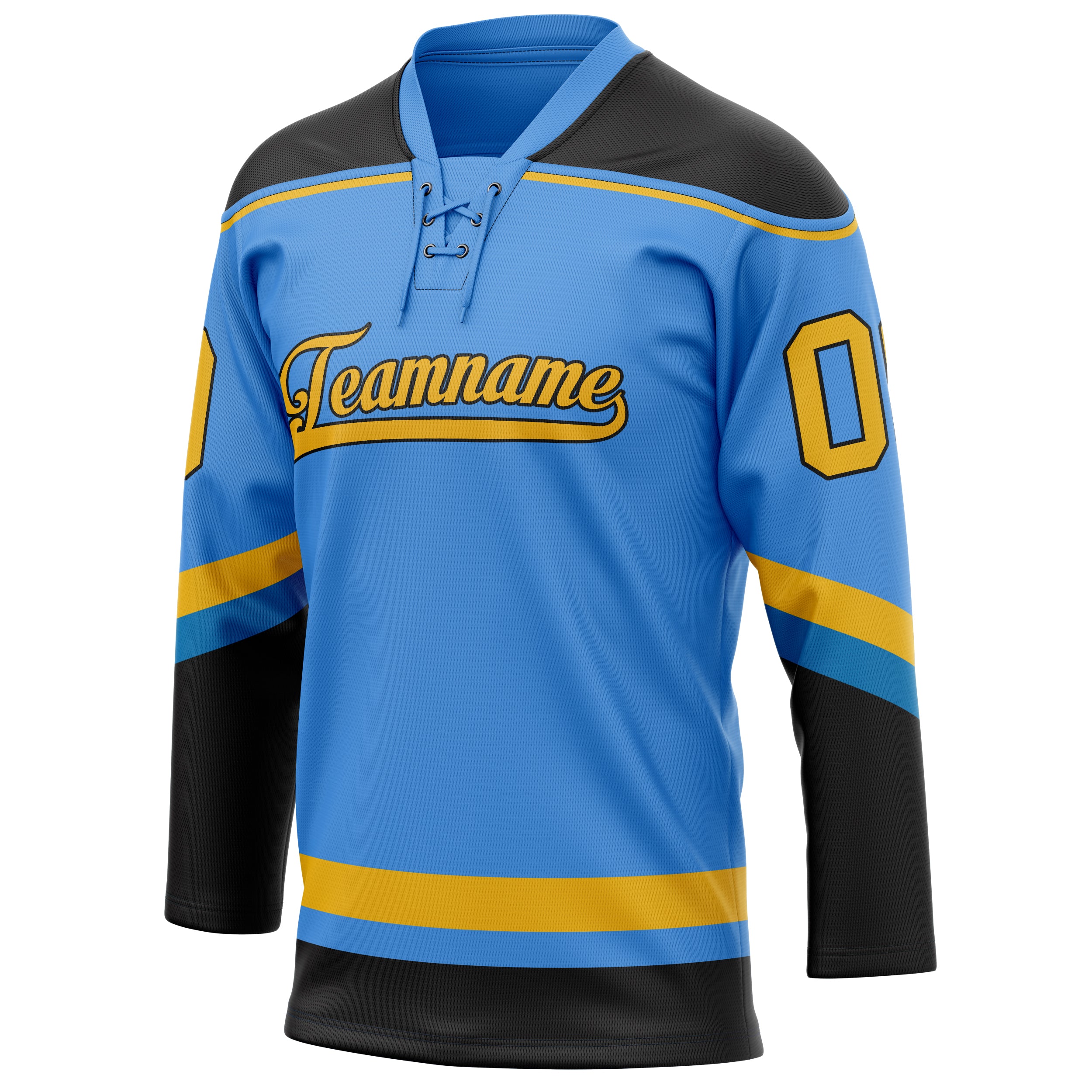 Personalized Electric & Blue Gold Solid Colour Hockey Jersey