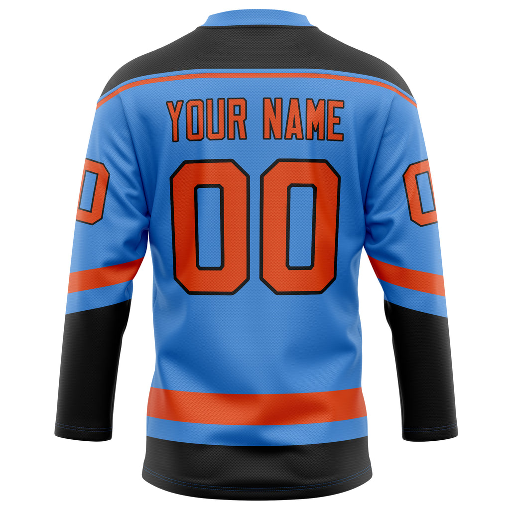 Personalized Electric & Blue Red Solid Colour Hockey Jersey