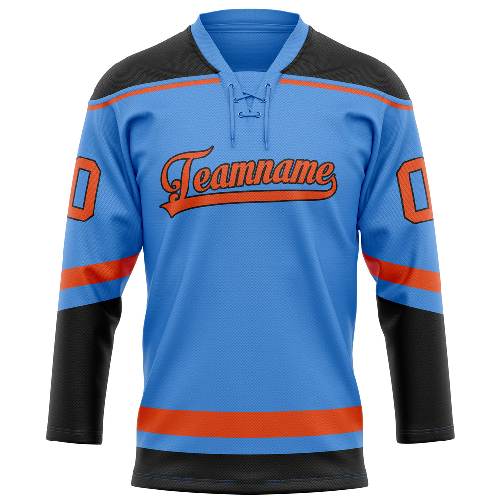 Personalized Electric & Blue Red Solid Colour Hockey Jersey