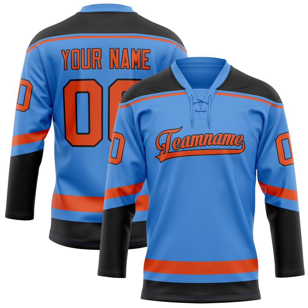 Personalized Electric & Blue Red Solid Colour Hockey Jersey
