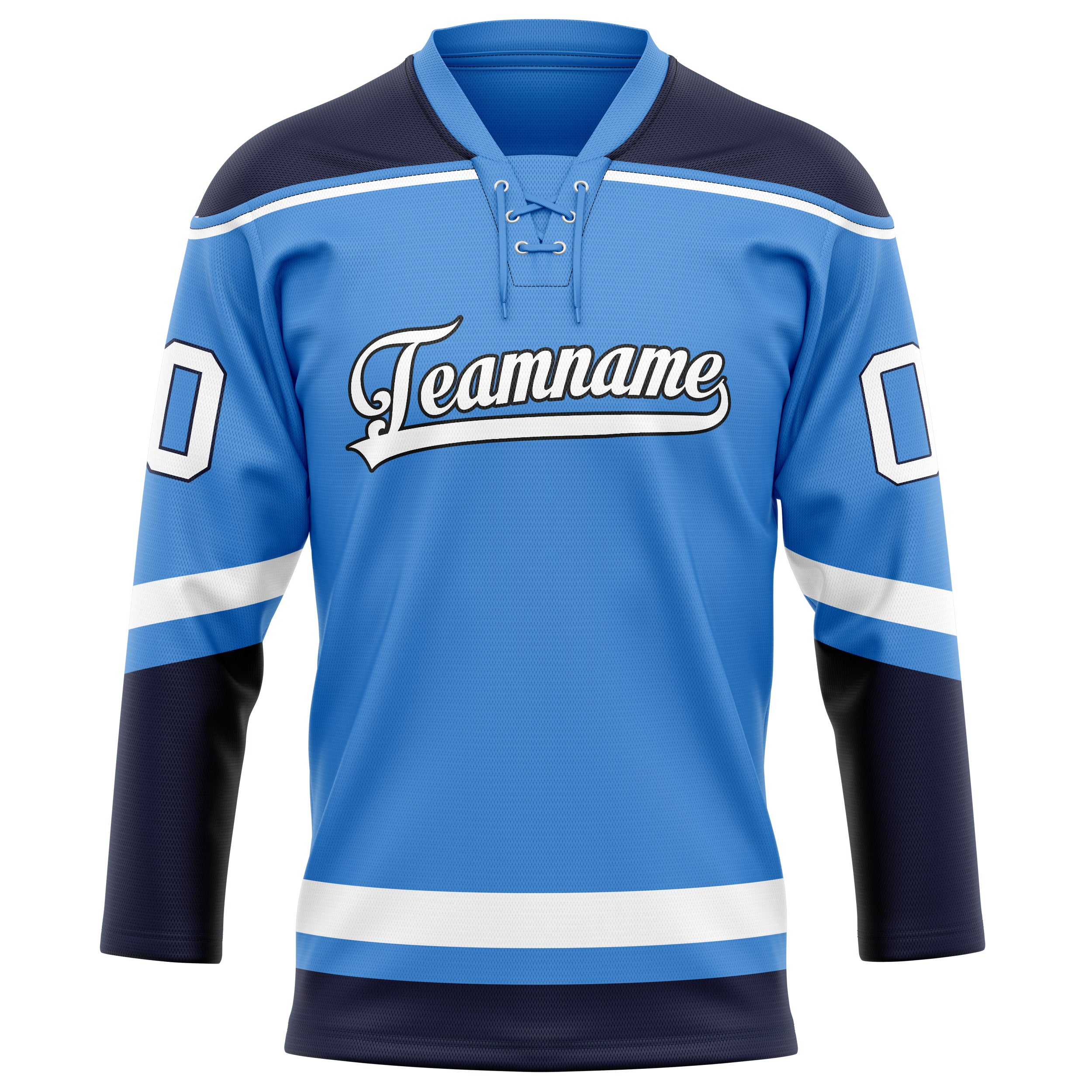 Personalized Electric & Blue White Solid Colour Hockey Jersey